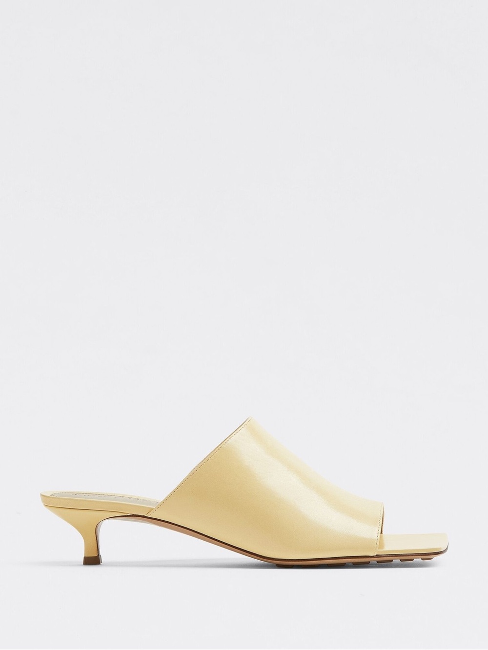Bottega Veneta Women's baby yellow Slide mules kitten heels 38.5 - Picture 3 of 8